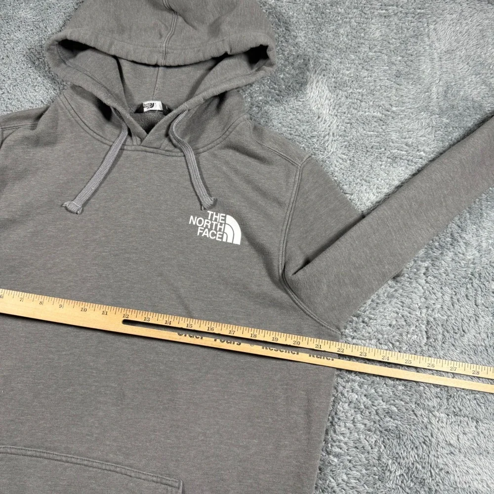The North Face Mens Red Box Logo Hoodie‎ Grey Pullover Sweatshirt Large